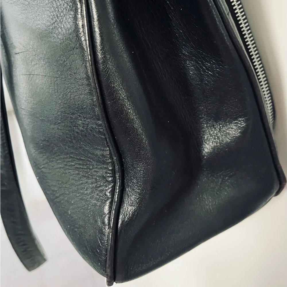 Johnny Farah Black Leather Unisex Briefcase